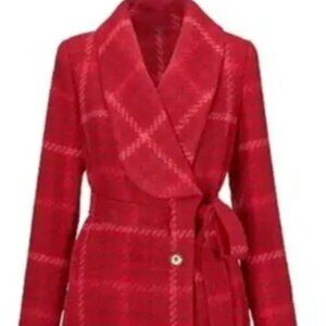 size M Women's EVITA Jacket/Coat with Belt #4295 by CABI in Red color